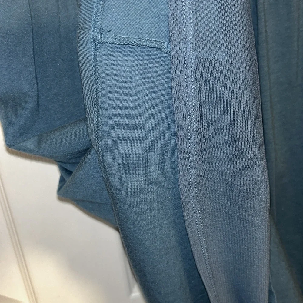 Garnet Hill Blouson Boatneck Dress Midnight Sky - Deep Teal Blue- Size Large - Picture 6 of 8